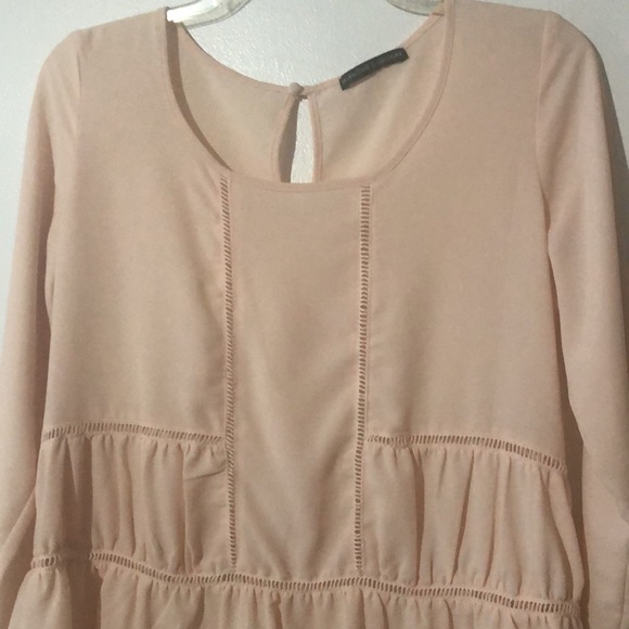 Harlowe & Graham Peach Color High Low Blouse - Picture 3 of 6